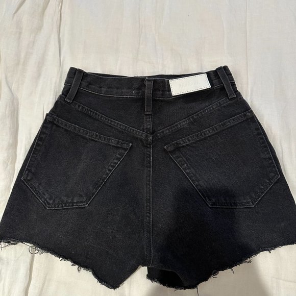 Re/Done Denim Black Cut off shorts - Picture 3 of 4